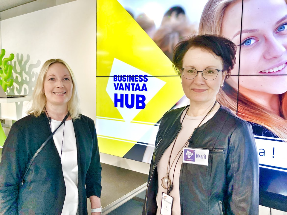 Pirre Sandström ja Maarit Koskinen-Haavisto kertovat My Business Hub hankkeen tuloksista.